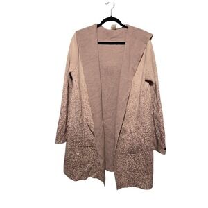 Calia Journey Open Duster Cardigan Sweater Women's XL Hood Blush Hooded
